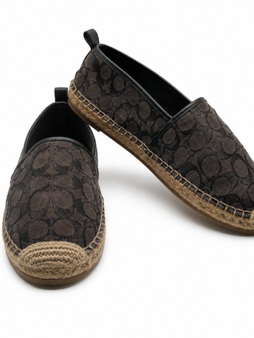Coach Brown and Black Signature Canvas Espadrilles